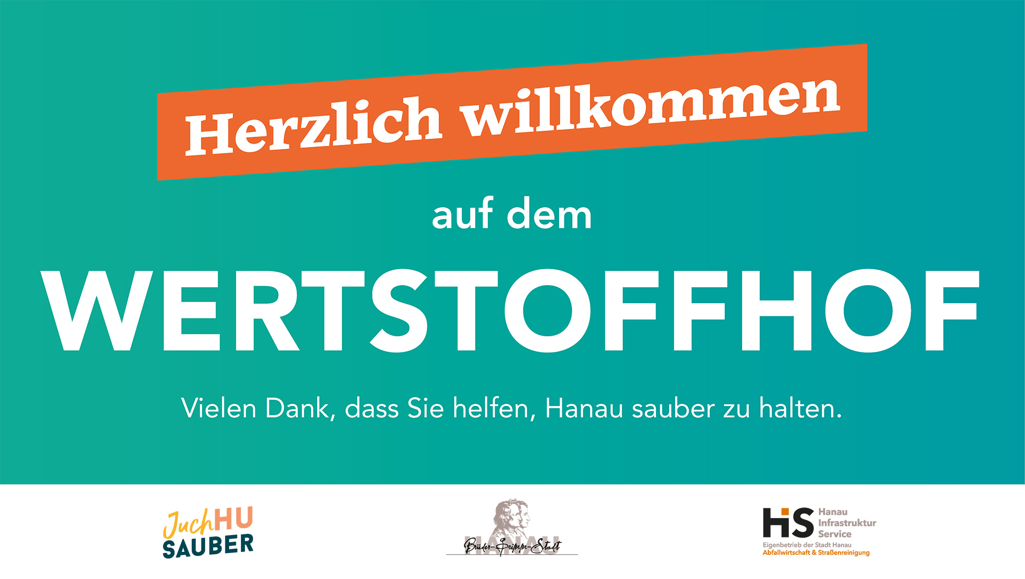 Willkommensschild Wertstoffhof